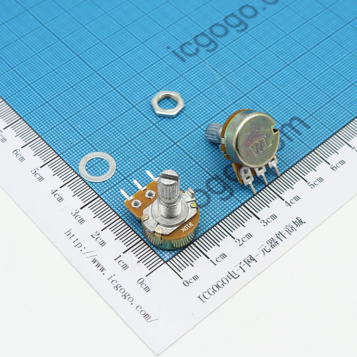 电位器 WH148 B10K 单联 柄长15mm 可调电阻 10KR 3脚